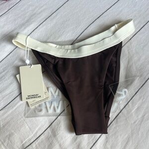 Monday Swimwear Chocolate and Cream Bikini Bottom